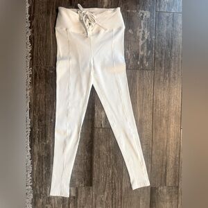 Year of Ours White Ribbed Leggings - medium